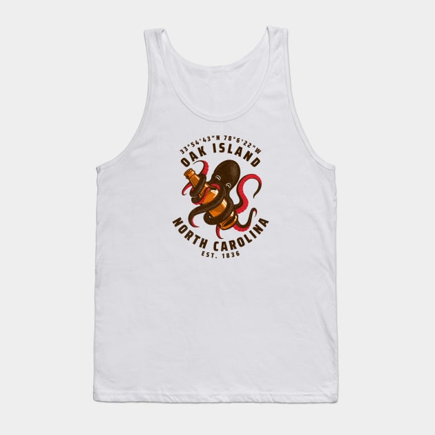 Oak Island, NC Octopus Summer Vacation Tank Top by Contentarama